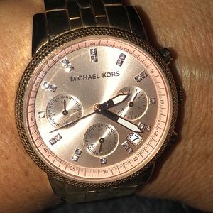 Michael Kors Rose Gold watch with bling